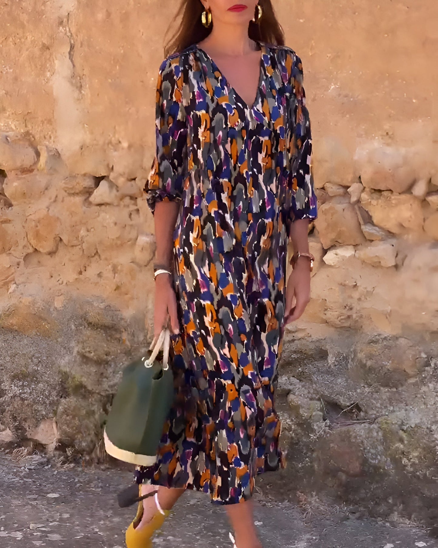 Nathalie™ | Retro-Kleid mit V-Ausschnitt