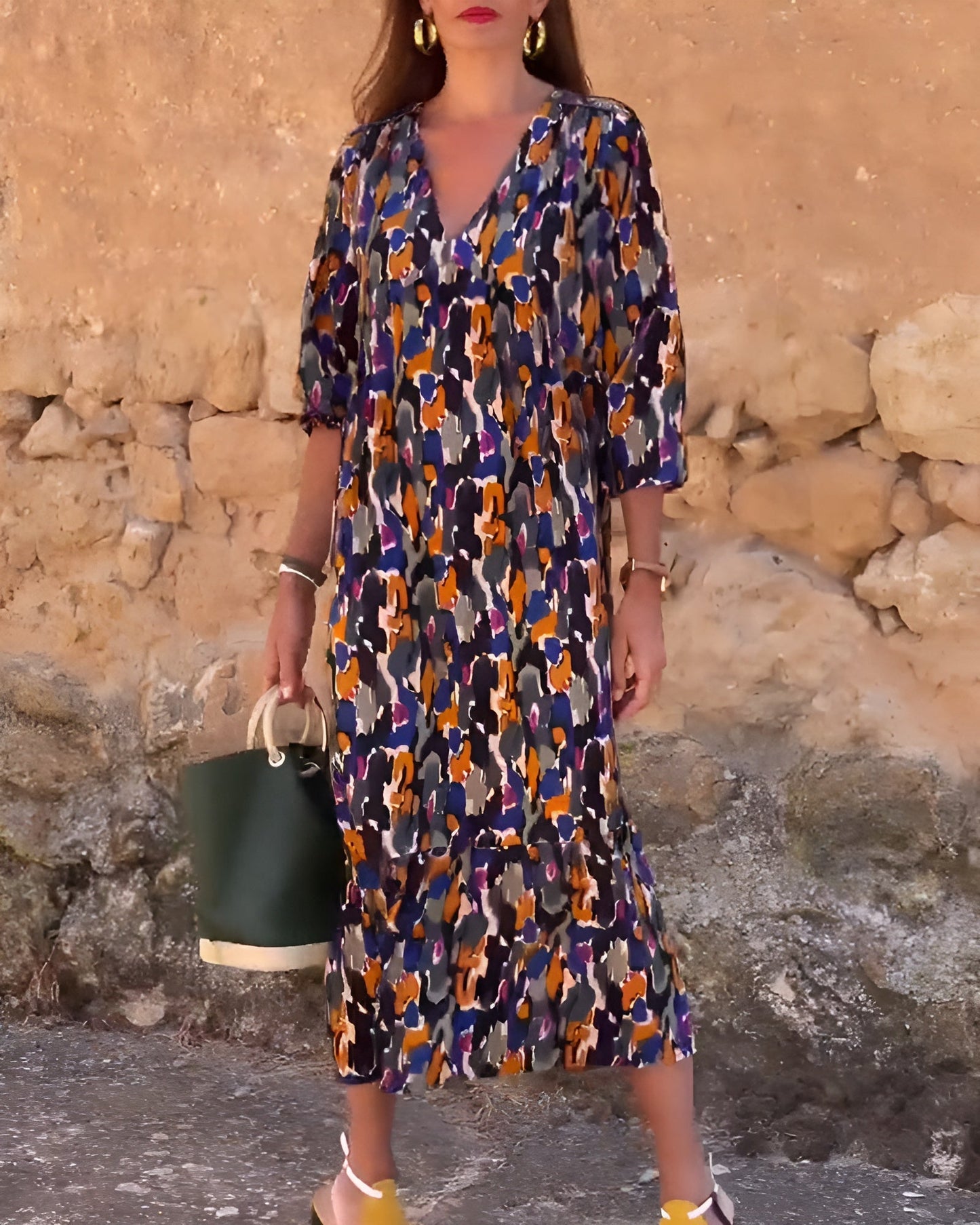 Nathalie™ | Retro-Kleid mit V-Ausschnitt