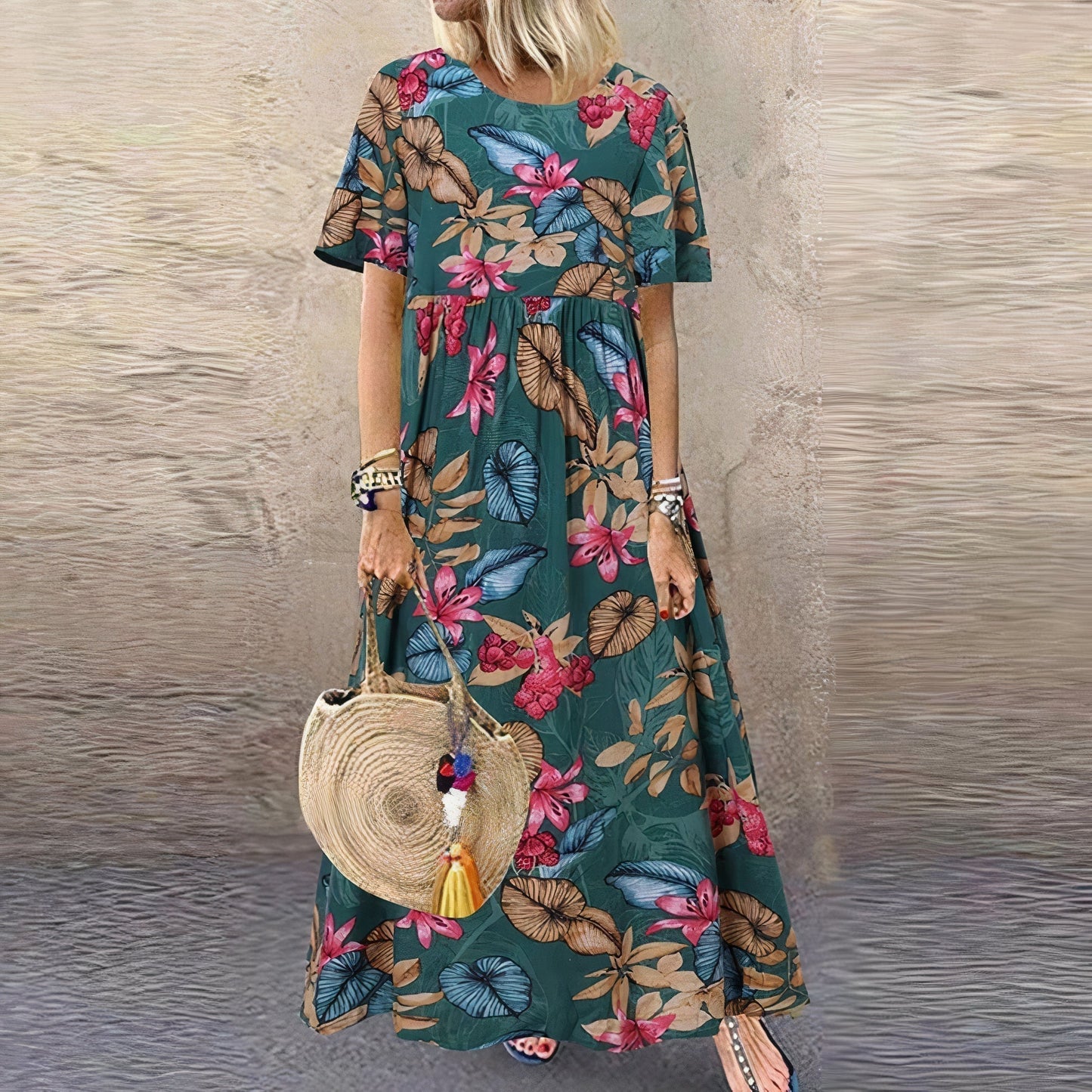 Lotte ™ - Vibrantes Blumen-Maxikleid
