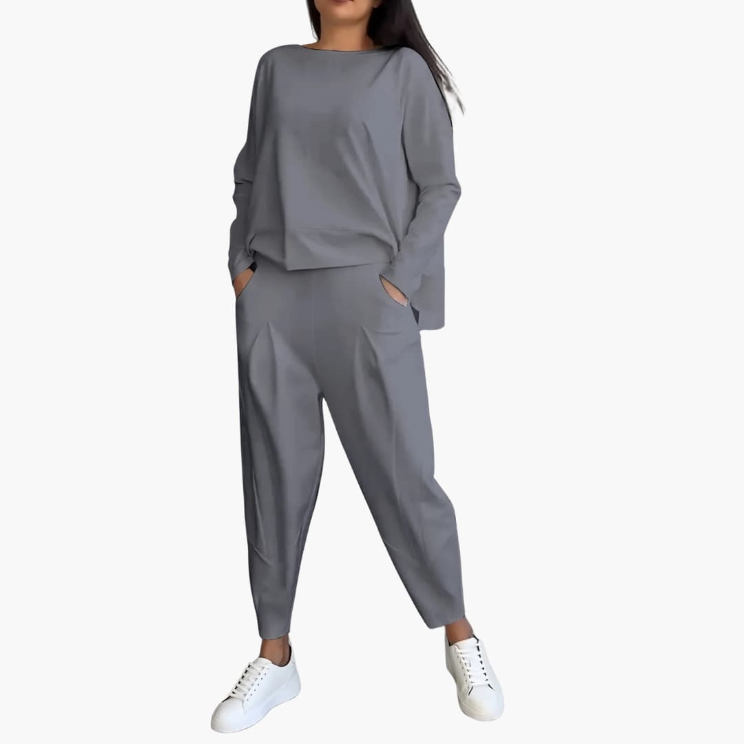 Anna™ - Bequemes Zweiteiliges Set mit Rundhalsausschnitt
