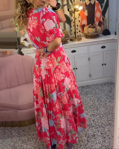 Ellis™ | Kleid mit Blumenmuster und V-Ausschnitt