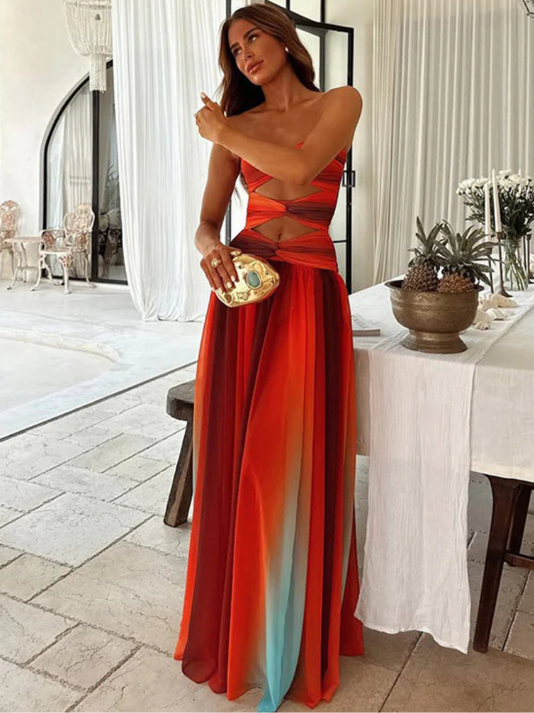 SUNSET GLOW MAXIKLEID