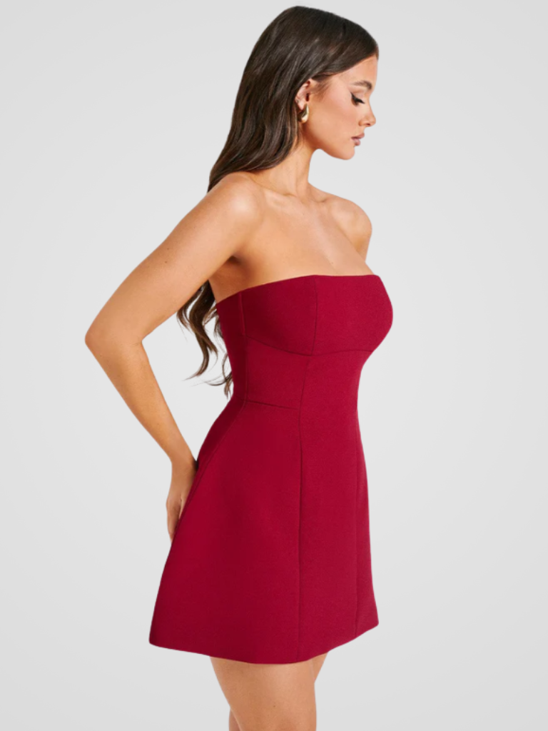 LUXURY STRAPLESS MINI KLEID