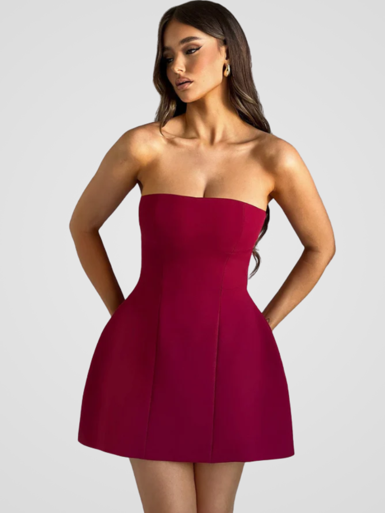 LUXURY STRAPLESS MINI KLEID