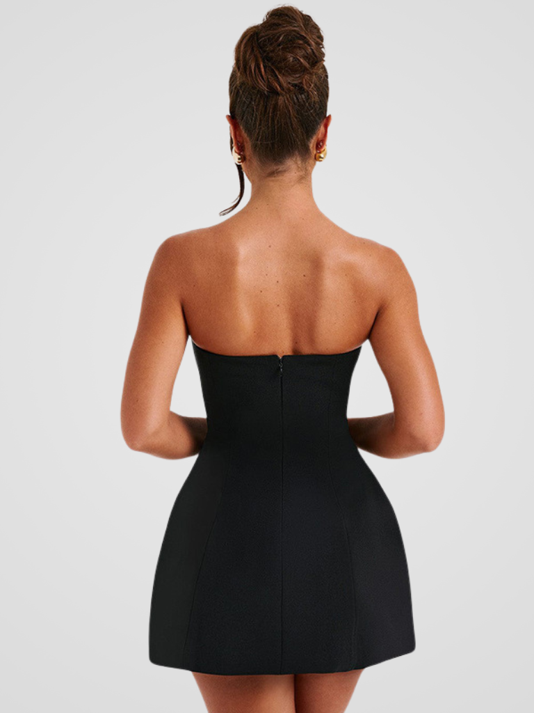 LUXURY STRAPLESS MINI KLEID