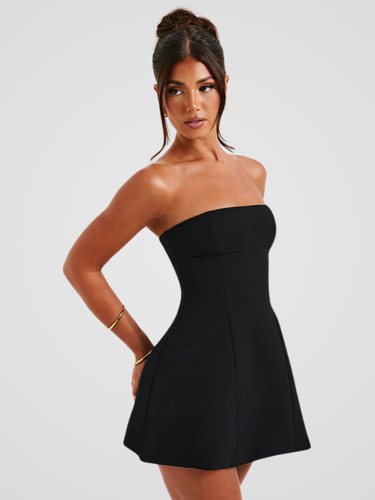 LUXURY STRAPLESS MINI KLEID