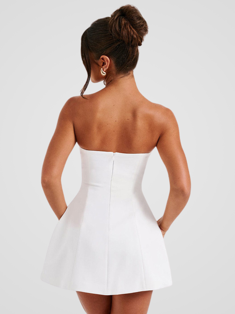 LUXURY STRAPLESS MINI KLEID