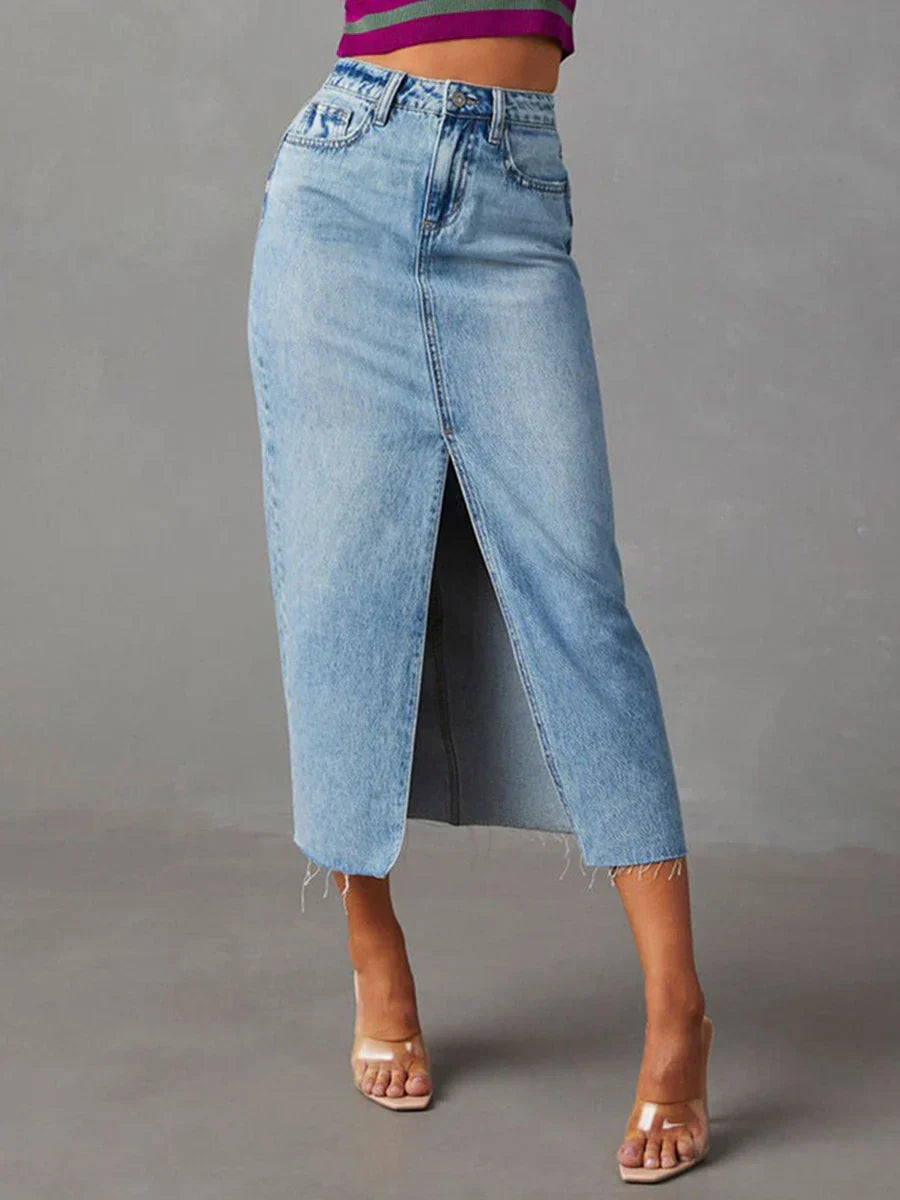 Romhild™ - Denim-Rock mit Schlitz