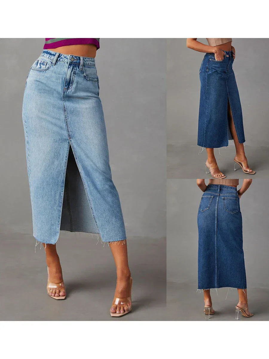 Romhild™ - Denim-Rock mit Schlitz