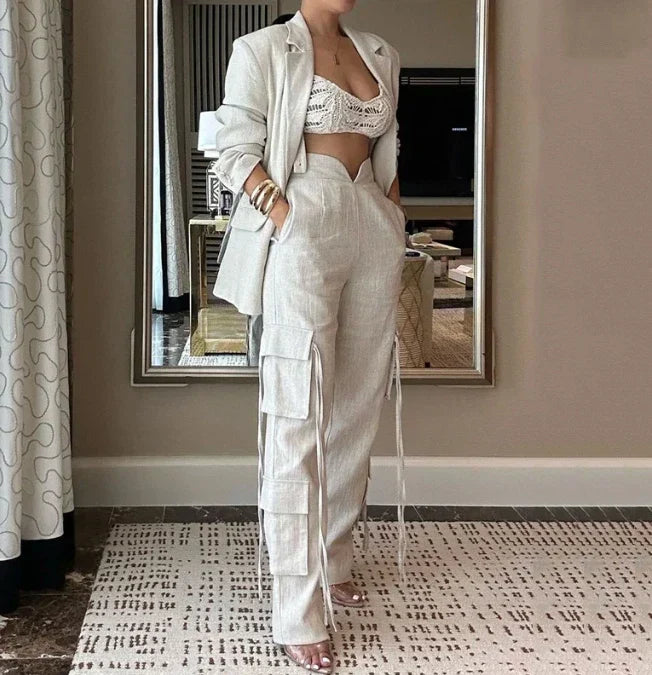 Celine™ -Blazer- und Cargo-Set