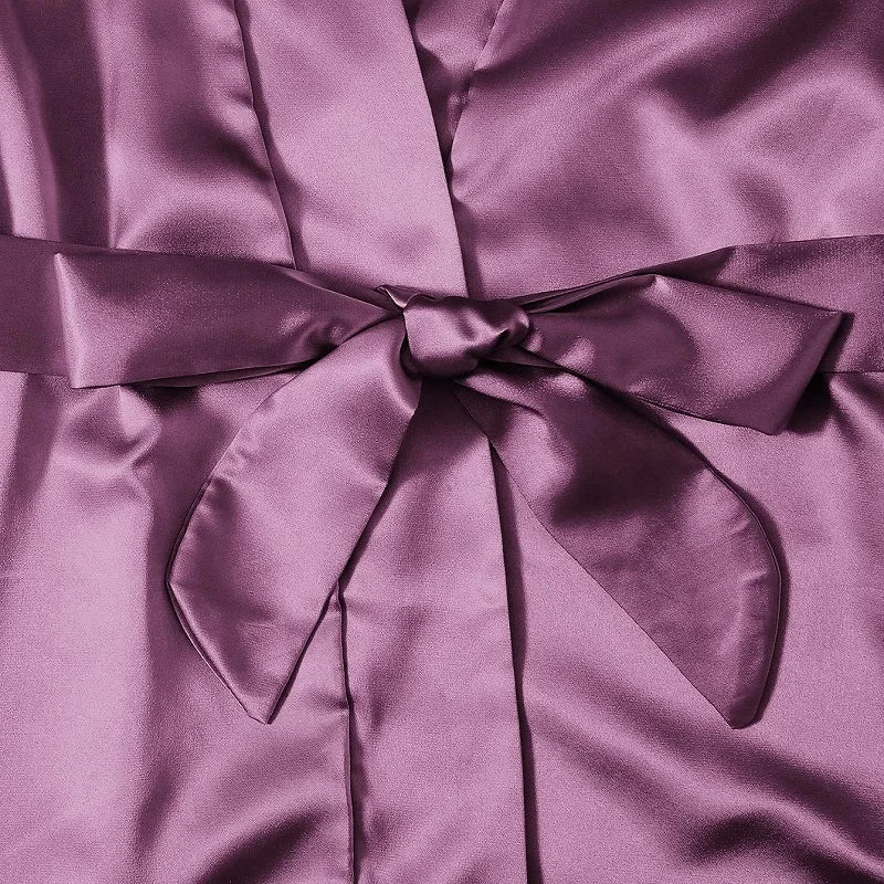 LunaLace™ – 4-teiliges Satin-Pyjama-Set mit Spitze