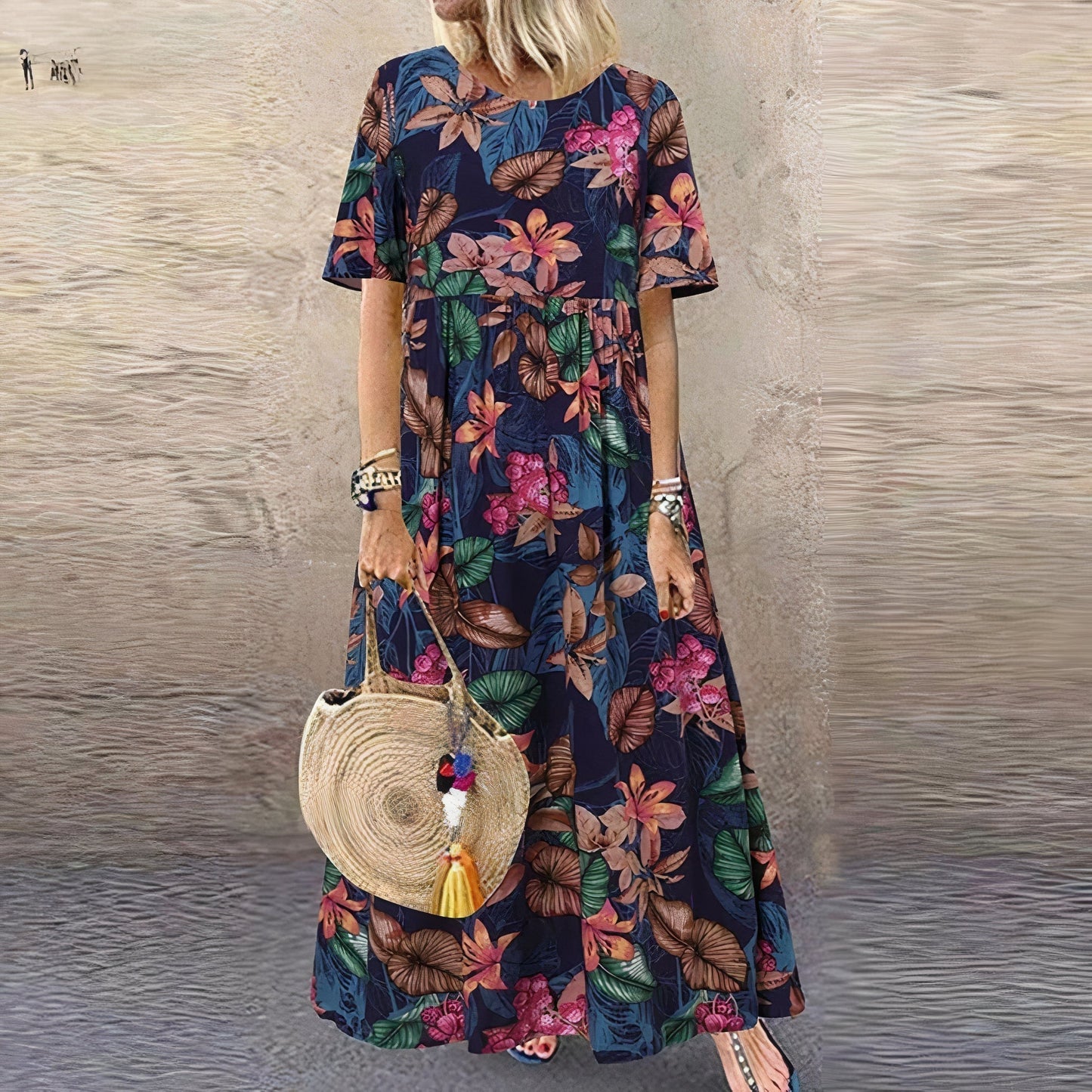 Lotte ™ - Vibrantes Blumen-Maxikleid