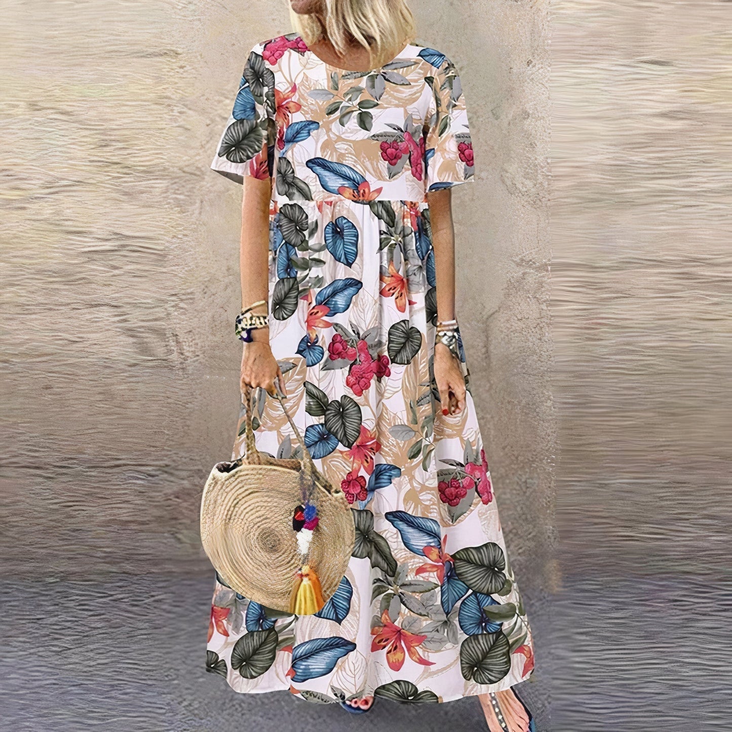 Lotte ™ - Vibrantes Blumen-Maxikleid