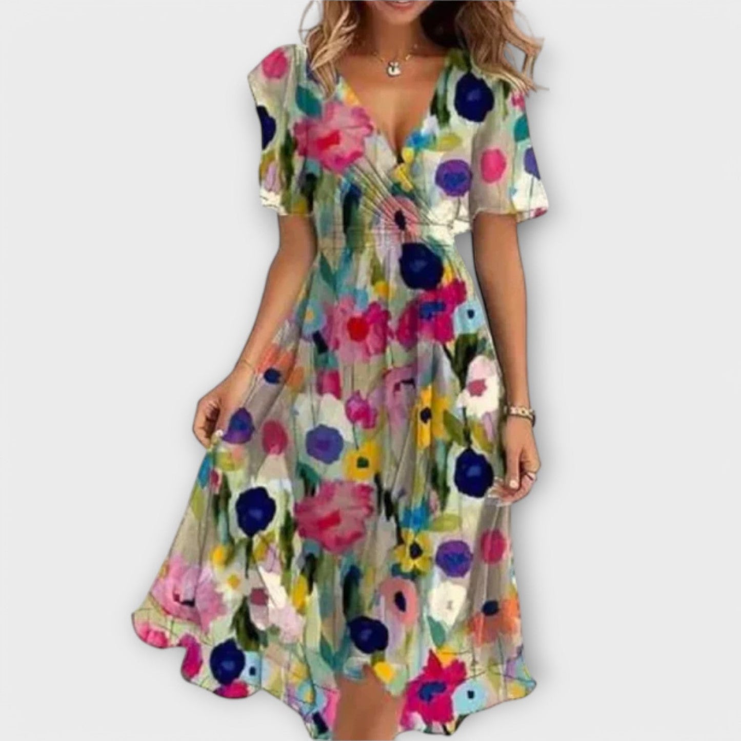 Annegret™ – feminine v-ausschnitt-kleid mit stilvollem charme