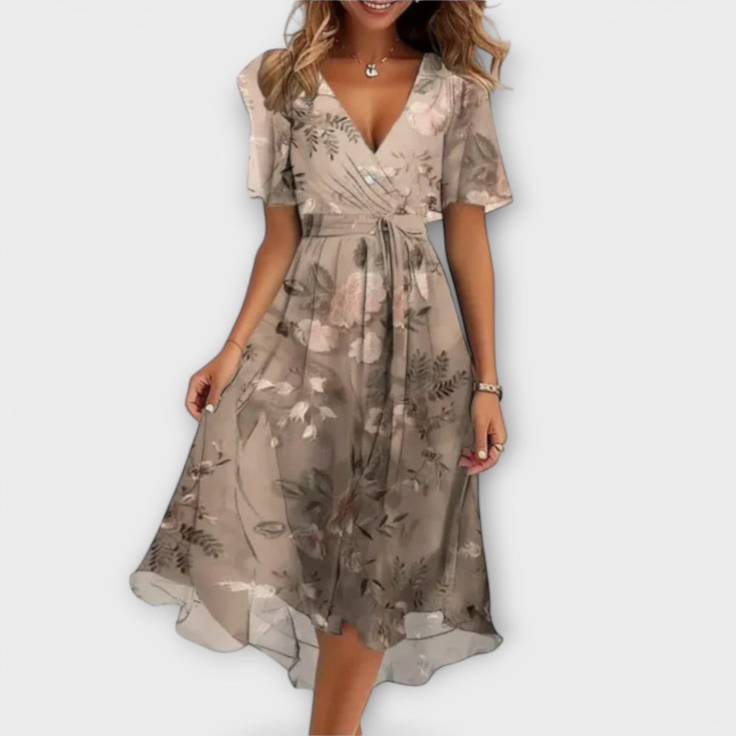 Annegret™ – feminine v-ausschnitt-kleid mit stilvollem charme