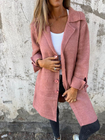Isabella™ - Lässiger Langer Mantel Mit Aufschlägen