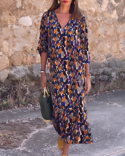 Nathalie™ | Retro-Kleid mit V-Ausschnitt