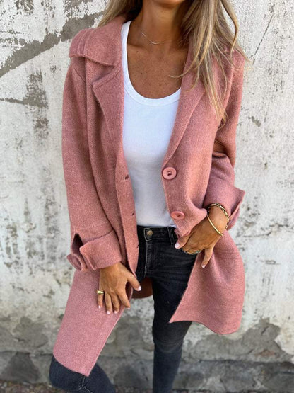 Isabella™ - Lässiger Langer Mantel Mit Aufschlägen