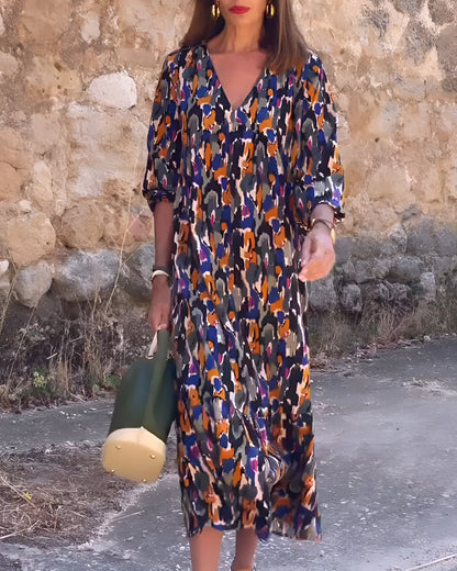 Nathalie™ | Retro-Kleid mit V-Ausschnitt