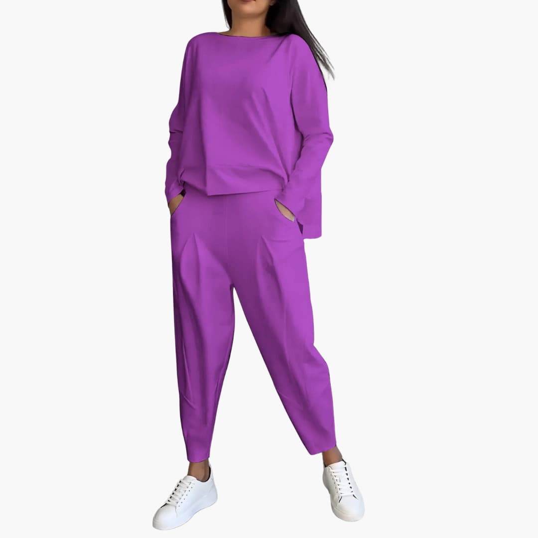 Anna™ - Bequemes Zweiteiliges Set mit Rundhalsausschnitt