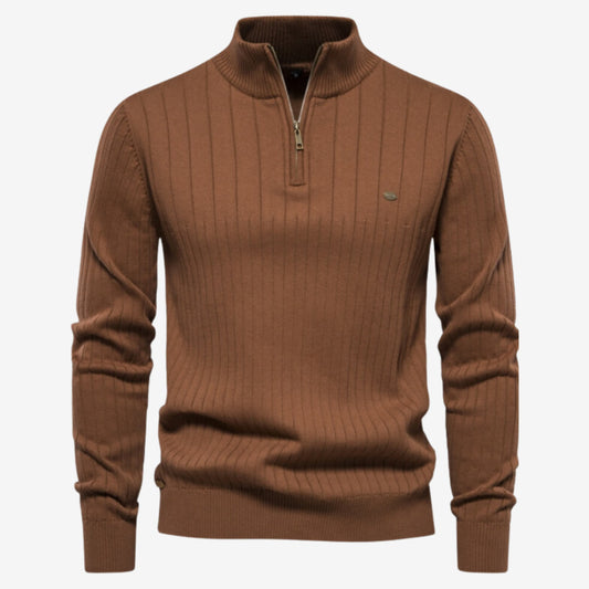 Rico | Muscle Fit Lässig gerippter Pullover