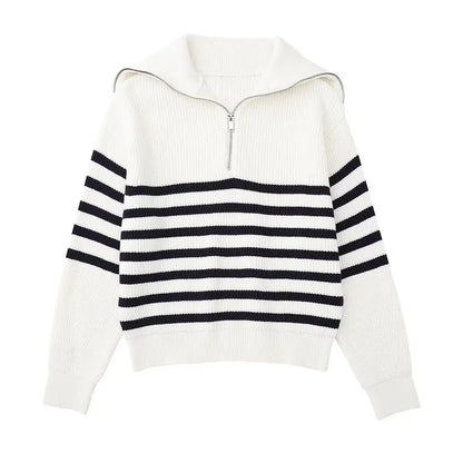 Ulrich | Gestreifter Pullover mit Reißverschluss