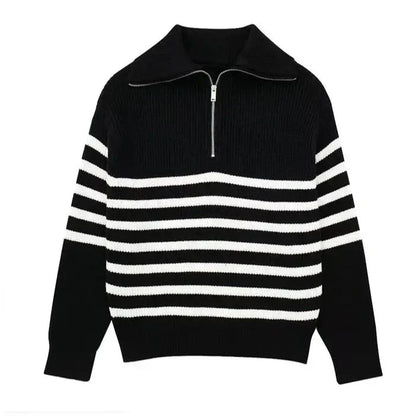Ulrich | Gestreifter Pullover mit Reißverschluss