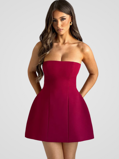 LUXURY STRAPLESS MINI KLEID