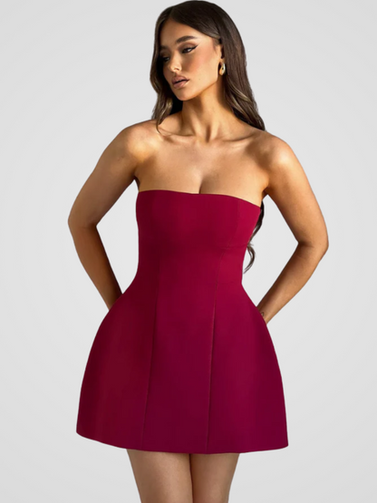 LUXURY STRAPLESS MINI KLEID