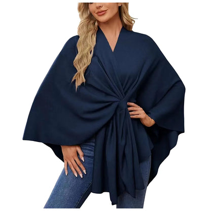 Velina™ – Eleganter Wickelponcho mit Knoten-Detail