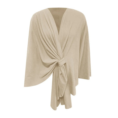 Velina™ – Eleganter Wickelponcho mit Knoten-Detail