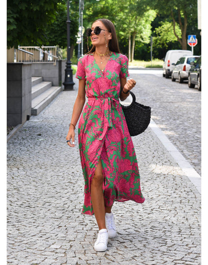 Evie™ - Stilvolles V-Ausschnitt-Kleid