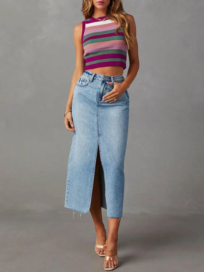 Romhild™ - Denim-Rock mit Schlitz