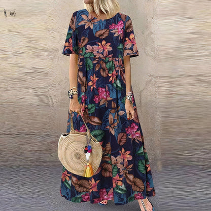 Lotte ™ - Vibrantes Blumen-Maxikleid