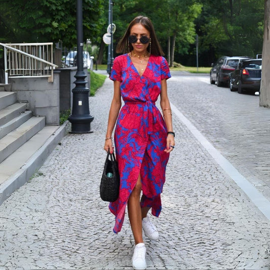 Evie™ - Stilvolles V-Ausschnitt-Kleid