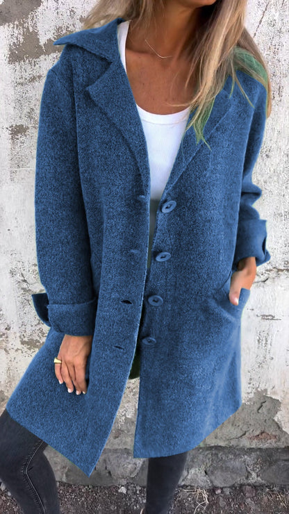 Isabella™ - Lässiger Langer Mantel Mit Aufschlägen