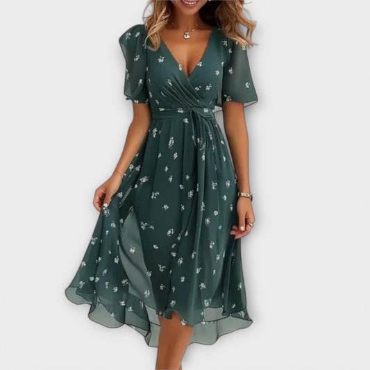Annegret™ – feminine v-ausschnitt-kleid mit stilvollem charme