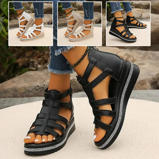 Vivienne™ - Strass-Sandalen mit Keilabsatz