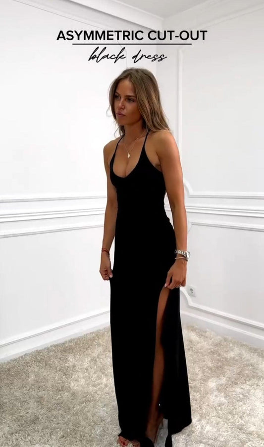 Selina™ – Asymmetrisches Cut-Out Kleid in Schwarz